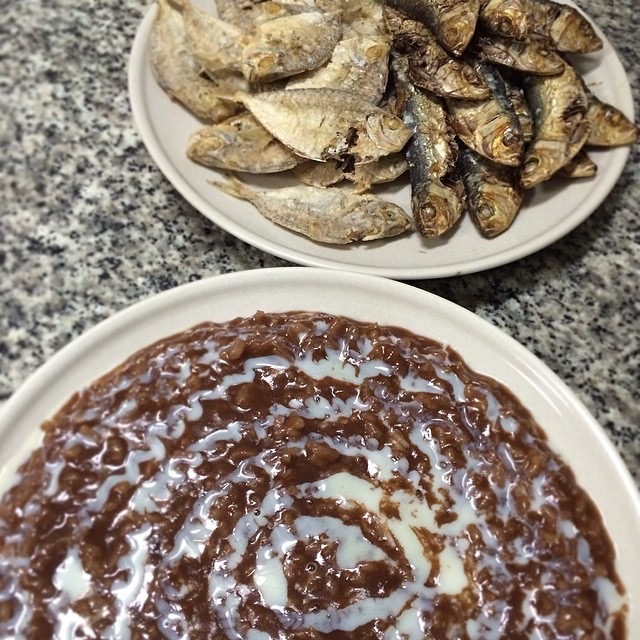 Tsampurado with Dried Fish