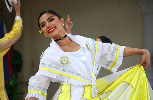 Filipina woman dancing