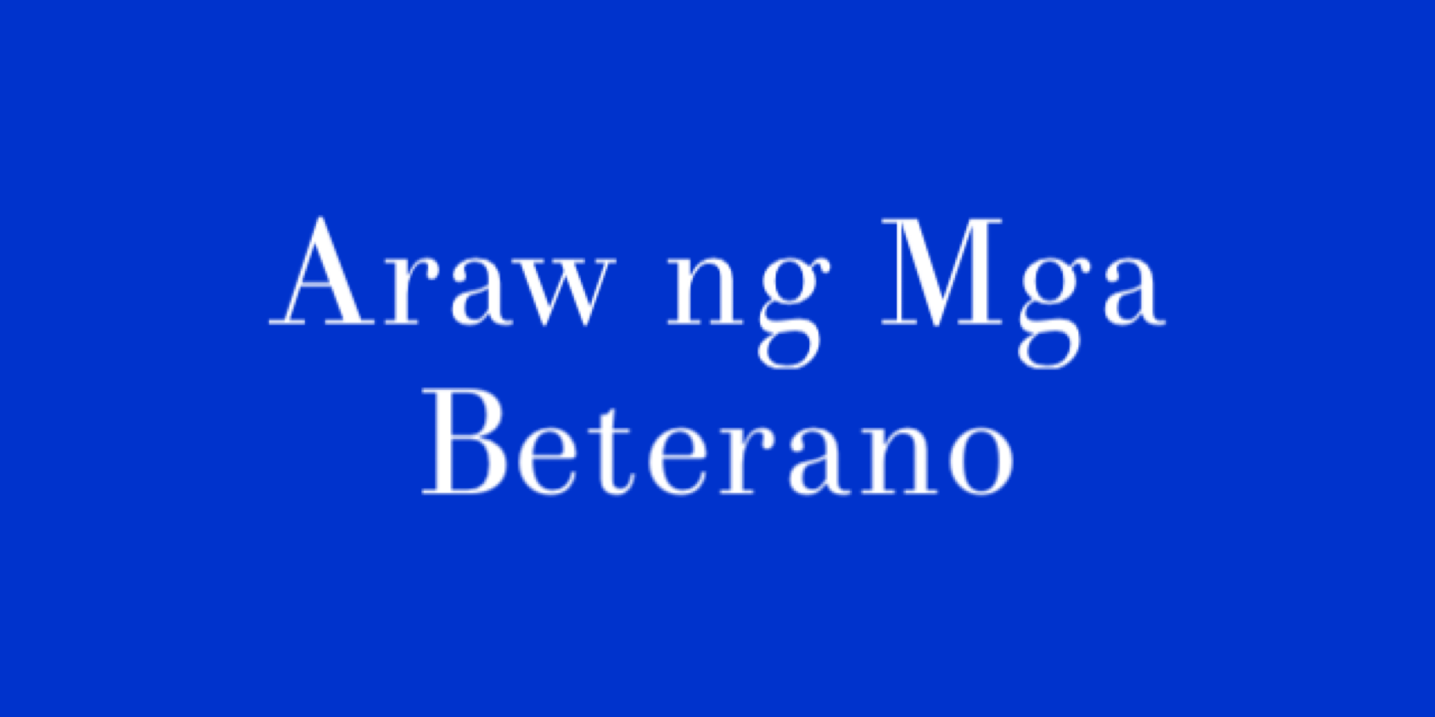 Araw ng Mga Beterano