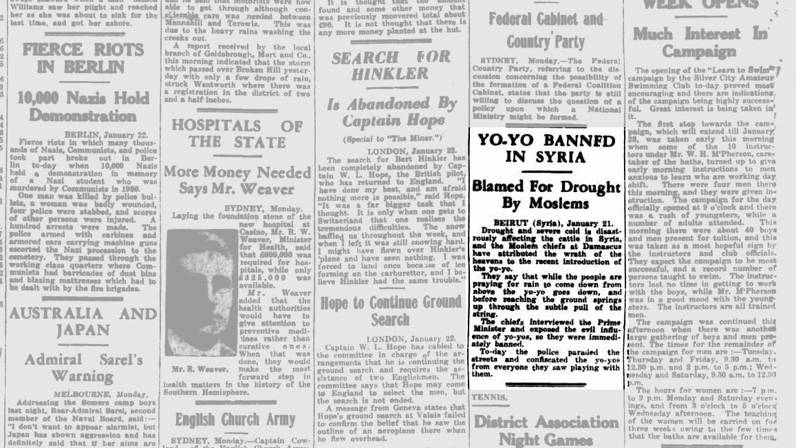 YOYO country where yoyos are banned