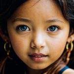 Asian girl with blue eyes