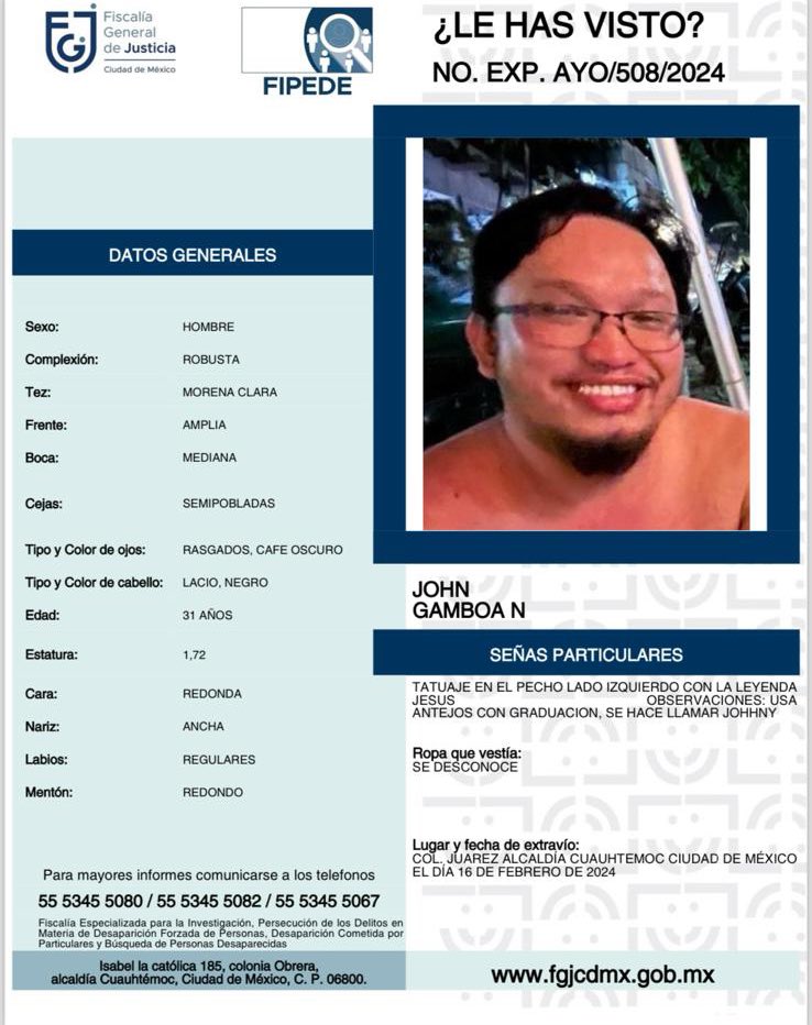 John Gamboa missing Filipino American