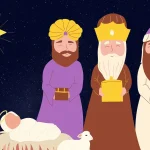 Three Kings visiting Baby Jesus